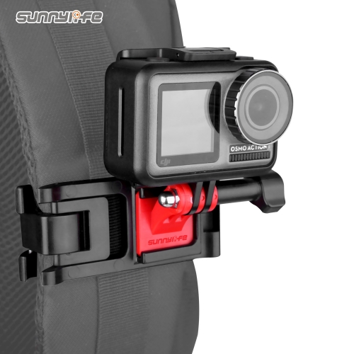 Sunnylife Universal Sports Camera Backpack Clamp Adjustable Clips for Action 4/ GoPro12/ Insta360 GO 3/ Osmo Action