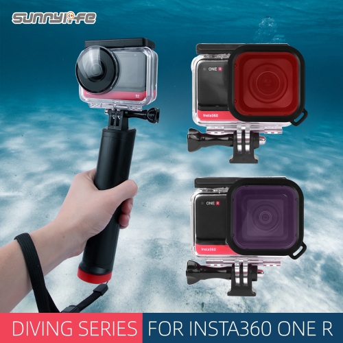 Sunnylife Underwater Housing Case Waterproof Protective Case 3 Colors Diving Filters for Insta360 One R Sport Camera