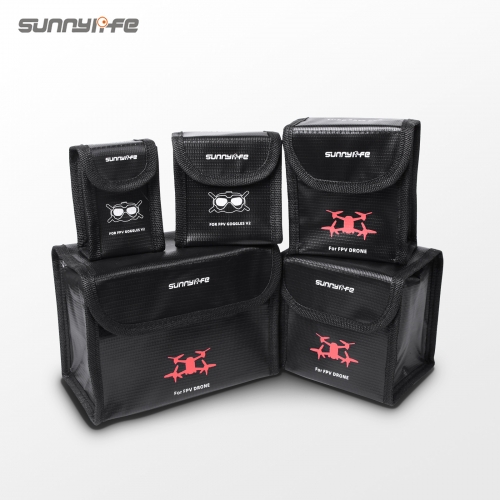 Sunnylife Li-Po Safe Bag Heat-resistant Battery Safe Storage Bag for DJI FPV Drone/FPV Goggles V2