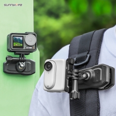 Sunnylife 360 Degree Rotation Swivel Backpack Clip Magnetic Suction Action Camera Mount for Insta360 GO 3 /GoPro 12/ Action 4