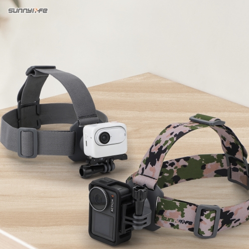 Sunnylife 360 Degree Rotation Head Mount Strap Wearing Head Belt POV Action Camera Mount for Insta360 GO 3 /GoPro 12/ Action 4