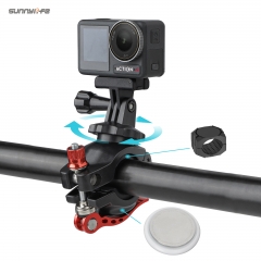 Sunnylife Sports Camera Universal Bicycle Clamp 360 Rotation 19-35mm Clip Hold AirTag for Action 4/ Insta360 GO 3/ GoPro 12