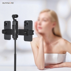 Sunnylife Dual Phones Holder Mount Live Streaming Video Stand Recording Photography Expansion Adapter Brackets for Osmo Pocket 3