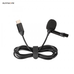 Lavalier Microphone Clip-on Lav Mini Mic Video Recording Interviews Living Performance for Insta360 X4/ Pocket 3/ Action 3