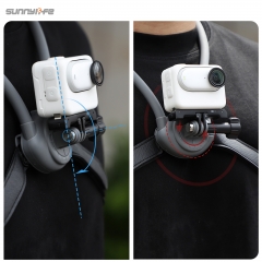 Sunnylife POV Neck Mount Hand Free Video Vlog Neck Selfie Holder with Body Strap for GoPro 13/ Action 5 Pro/ Insta360 GO 3S