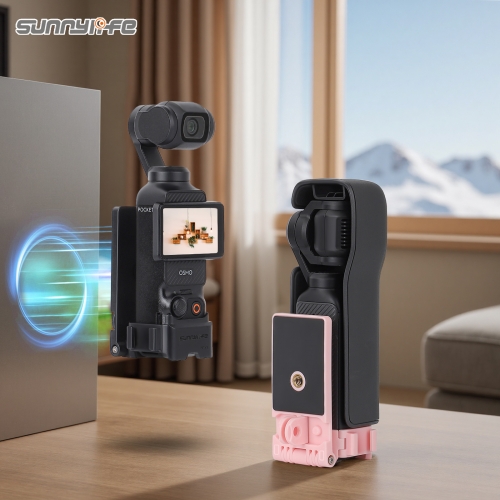 Sunnylife Disassembly-free Magnetic Mount 1/4in Adapter Cold Shoe Tabletop Base Bracket Multi Expansion for Osmo Pocket 3