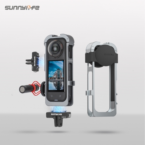 Sunnylife Magnetic Protective Case Adapter Frame Silicone Lens Cover Cold Shoe Brackets Housing Shell Cover for Insta360 X5
