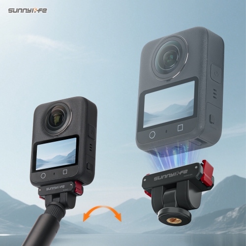 Sunnylife Magnetic Quick Release Adapter Mount 1/4” Interface 180 Degree Tilt Selfie Stick Adapter Stand for OSMO 360/ ACTION 5 PRO/4/3/2