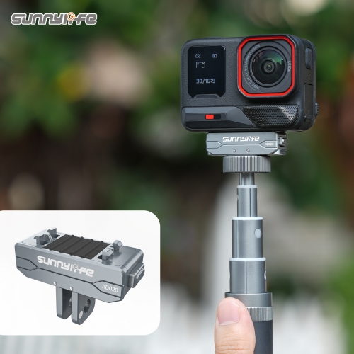 Sunnylife Metal Magnetic Quick Release Adapter Mount Action Camera Foldable Cam Stand 1/4" Adapter for Insta360 X4 Air/X5/Ace/Ace Pro 2/1