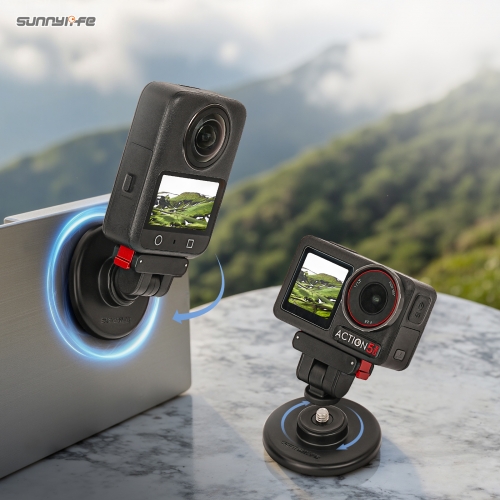 Sunnylife Quick-Release Magnetic Base Mount 1/4” 180° Tilt Adjustable Tabletop Base Bracket for OSMO 360/Action 5 Pro/4/3/2