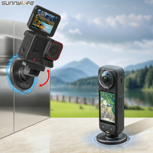 Sunnylife Quick-Release Magnetic Base Mount 1/4” 180° Tilt Adjustable Tabletop Base Bracket for Insta360 X4 Air/X5/Ace Pro 2/1/Ace