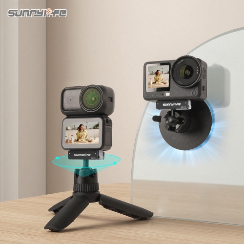 Sunnylife Dual-Direction Magnetic Quick-Release Ball-Joint Adapter Mount 360° Rotatable Suction Cup Bracket for Osmo Nano/Action 6