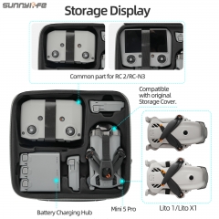 Sunnylife Carrying Case Combo Bag Drone Body Controller Bags Hard Travel Case Large Capacity Messenger Bag for Lito 1/X1/Mini 5 Pro