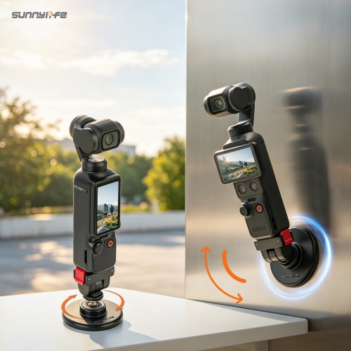 Sunnylife Quick-Release Magnetic Base Mount 1/4” 180° Tilt Adjustable Tabletop Base Bracket for OSMO POCKET 4/3