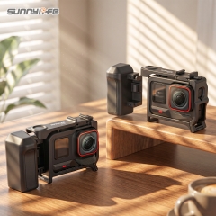 Sunnylife 2-in-1 Detachable Protective Frame & Street Photography Handle Ergonomic Hand Grip Quick Release Shutter Handle for Insta360 Ace Pro 2/1