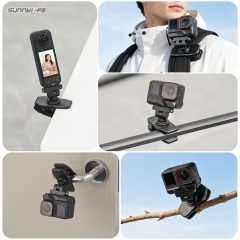Sunnylife Magnetic Quick-Release Backpack Clip Action Camera Clamp Vertical-Horizontal Mount Accessories for Insta360 X6/X4 Air/X5/Ace/Ace Pro 2/1