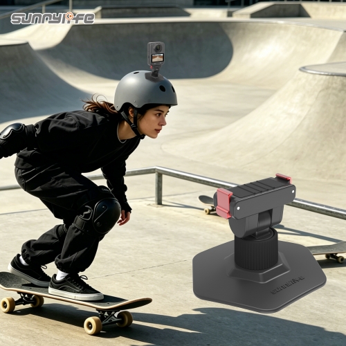 Sunnylife Magnetic Flexible Adhesive Helmet Mount Base Quick-Release Action Camera Holder for Osmo 360/Action 5 Pro/4/3/2
