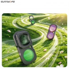 Sunnylife Magnetic Lens Filters Macro Lens Wide-Angle Lens Adjustable VND 1/4 Black MIST&ND16&CPL Filters for Insta360 Luna Ultra