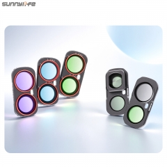 Sunnylife Magnetic Lens Filters Macro Lens Wide-Angle Lens Adjustable VND 1/4 Black MIST&ND16&CPL Filters for Insta360 Luna Ultra